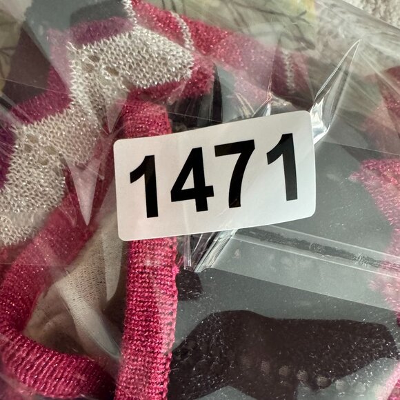 BEBE Metallic‎ Chevron Sweater Dress Size M Pink Balloon Sleeve Knit Y2K Vintage - Picture 8 of 8